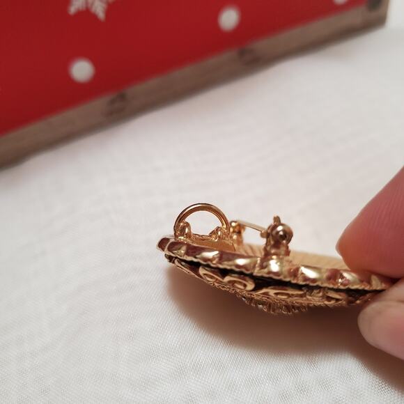 Victorian golden oval pin pendant brooch - Picture 7 of 7